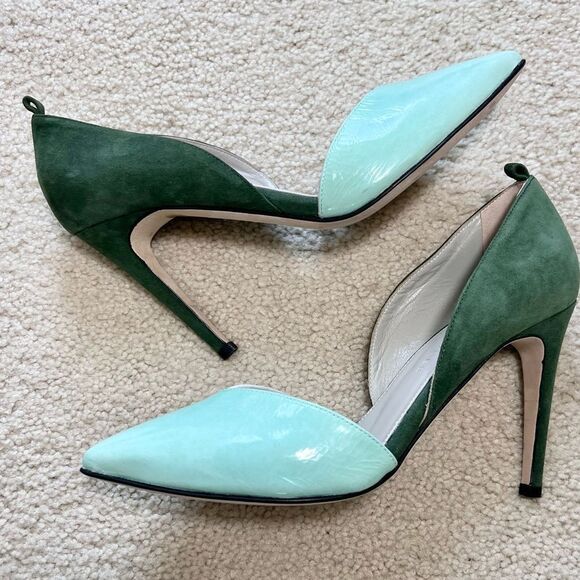 Dear Frances Green Color Block Pumps Size 37 - Picture 3 of 7